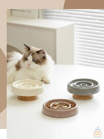 早食い防止 食器 猫 犬 フードボウル 陶器 木製 食器台付き ペット食器 おしゃれ ペット用 セラミック 餌入れ エサ入れ えさ ボウル お皿 ご飯皿 ネコ 小型犬 可愛い 雑貨 ボウル ねこ 負担軽減 犬猫 犬用 送料無料