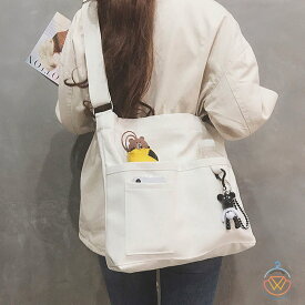 キャンバス バッグ レディース A4 ショルダーバッグ 2way 斜めかけ 肩掛け シンプル おしゃれ 無地 厚手 帆布 大容量 ファスナー 通勤 通学 カバン かばん 軽量 布製バッグ 中学生 大学生 送料無料