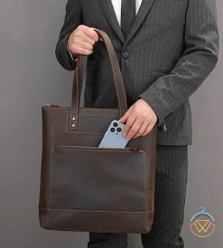 トートバッグ ビジネスバッグ メンズ 縦型 A4 軽量 大容量 本革 レザー ビジネストート ファスナー付き 革 牛革 バッグ 肩掛け 鞄 大人 男性 紳士 ビジネス カジュアル 通勤 就活 面接 仕事 出張 旅行 おしゃれ かっこいい シンプル カバン 20代 30代 40代 50代