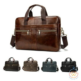 本革 牛革 レザー 2WAY ビジネスバッグ メンズ ブリーフバッグ ブリーフケース 革 軽量 大容量 トートバッグ A4 PC収納 ノートpc ビジネス 出張 通勤 旅行 ショルダーバッグ 手提げ バッグ 斜めがけ 肩掛け 鞄 大人 男性 紳士 おしゃれ かっこいい カバン 30代 40代 50代