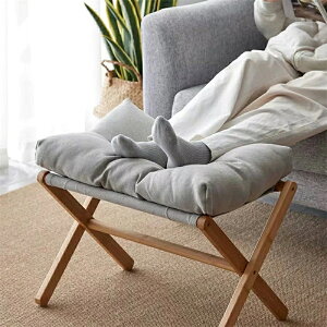 オットマン 足置き台 椅子 デスク下 オットマン 天然竹 フットスツール 靴交換 低い スツール 取り外し可能 多機能 折りたたみ可能 クッション ふわふわ