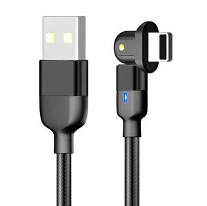 充電ケーブル iPhone Type-C 急速充電 USB ケーブル 充電 ケーブル usb 変換アダプタ 急速充電 データ転送 断線しにくい L型 180度回転 角度調整可能 軽量 ライト付き