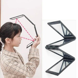 後頭部や頭頂部が確認しやすい ミラー 4面鏡 折りたたみミラー 化粧鏡 卓上ミラー メイク 髪染め 手鏡 ハンドミラー 多面鏡 コンパクトミラー 携帯用 どこでもミラー 四面鏡 4面鏡 折りたた