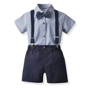 4点セット 子供スーツ 男の子 90 100 110 120 130 フォーマル スーツ 半袖 シャツ 紳士服 上下セット 通園 七五三 ピアノ 卒業式 入学式 写真撮影 キッズ セットアップ おしゃれ サスペンダー おし