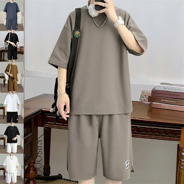 楽天市場】2点セット メンズ Tシャツ ショートパンツ セットアップ 