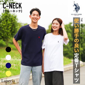 US.POLO ASSN. ユーエスポロアッスン Tシャツ メンズ ブランド おしゃれ ティーシャツ 半袖 カットソー メンズファッション クルーネック 綿 綿100% ワンポイント 刺繍 ブラック ホワイト 春 春服 夏 夏服 夏物 プレゼント 父の日 誕生日