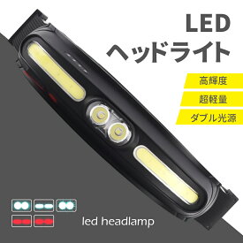 Luxour ヘッドライト 充電式ヘッドライト ダブル光源 超軽量75g LEDヘッドライト USB充電 IPX4 防水 高輝度 防災 災害 停電 釣り 登山 アウトドア キャンプ 散歩 作業灯 林業 農業 長時間(MTO-HEADLIGHT-001)