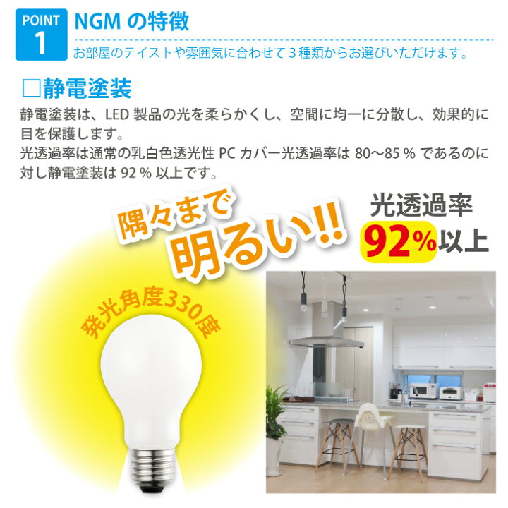 楽天市場】楽天1位 LED電球 電球 かわいい E26 E17 60W形相当 明るい 