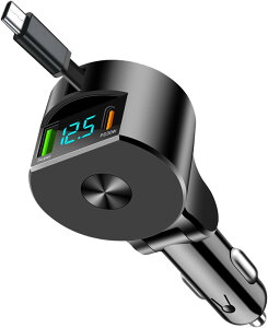 【100円OFFクーポン&P5倍】車 充電器 シガーソケット usb 車載充電器 pd 巻き取り式ケーブル 携帯 3台同時に対応 カーチャージャー 急速 iphone16/iPhone 15/14/13/12 AQUOS sense9 Galaxy S24/S22 Ultra Pixel 8a Xiao