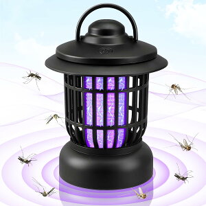 電撃殺虫器 【蚊対策と夜明かりを一気に】 蚊取り 虫除け 殺虫灯 コバエ取り UV光源誘引式 捕虫器 電気蚊取り器 群れでも一撃 虫取り電気 320-390nm波長 TYPE-C充電式 2000mAh 吊り下げ 据え置き モ