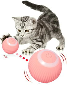 【全店舗P5倍！】猫おもちゃ 光るボール 猫用電動おもちゃボール Ledボール ペットおもちゃ 360度自動回転 USB充電式 一人遊び猫おもちゃ ストレス解消/寂しさ解消/運動不足対策 狩猟天性満足 猫大興奮 中小型犬猫兼用 2つのモード 猫用知育玩具 (ピンク)