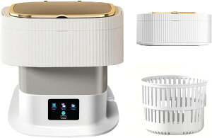 【100円クーポンあり】 小型洗濯機 折りたたみ ミニ洗濯機 脱水機能付き 脱水かご付き 下着 靴下 ベビー服 タオル 寮 アパート 旅行 家庭 (グレー)