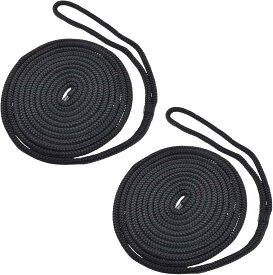 【P5倍！お買い物マラソン】係留 アンカー係船ロープ ボートフェ ンダーロープ 係留用品 船舶用ロープ 3/8in*15ft 2本