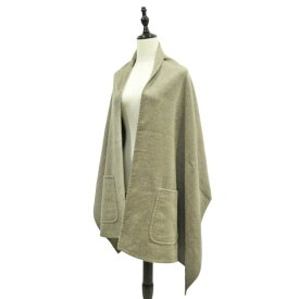 【中古】 美品 HERMES エルメス マルジェラ期 名作 最高級 カシミヤ100％ ダブルフェイス ポケット ストール マフラー グレーカーキ レディース Luxs ブランド古着のリュクス