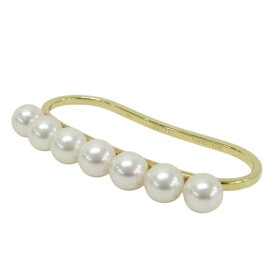 【中古】 美品 TASAKI 田崎 タサキ 7パール 7mm 3連バランスリング バランスフィンガーリング 指輪 750 ゴールド レディース Luxs ブランド古着のリュクス