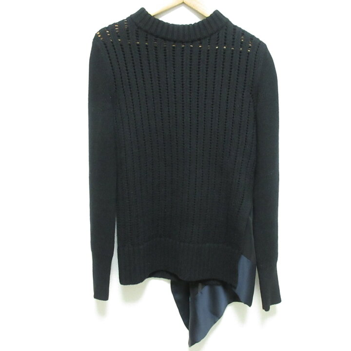 サカイ sacai シアードッキング ニット セーター 長袖 1 イエロー 21  