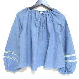 【エントリーポイント10倍】【中古】美品 24SS Chloe クロエ ロングスリーブ プルオーバー シャンブレー ブラウス シャツ 34サイズ ライトブルー レディース Luxs ブランド古着のリュクス