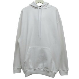 【中古】未使用 訳あり BALENCIAGA バレンシアガ フードロゴ プルオーバー スウェットパーカー オーバーサイズ XS ホワイト メンズ レディース Luxs ブランド古着のリュクス