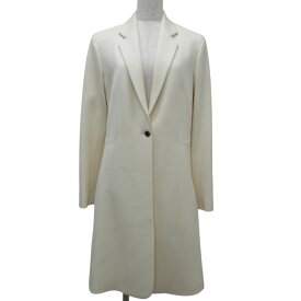 【中古】新品同様 HERMES エルメス ウール セリエボタン ロングチェスターコート S アイボリー レディース Luxs ブランド古着のリュクス