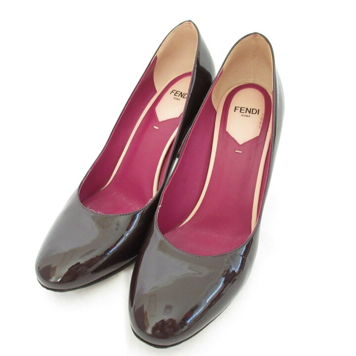 楽天市場】【中古】 美品 FENDI フェンディ パテント レザー チャン 