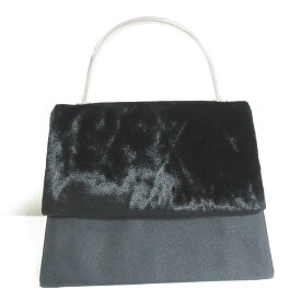 【中古】 美品 Pianoforte di Max Mara ピアノフォルテ マックスマーラ ベロア ビジューハンドル パーティーバッグ ミニハンドバッグ ブラック レディース Luxs ブランド古着のリュクス