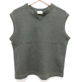 【クーポン+P2倍 1/9〜1/16】【中古】 美品 45rpm& フォーティーファイブアールピーエムアンド ウール ノースリーブ プルオーバー ニット トップス ベスト サイズ3 カーキ レディース Luxs ブランド古着のリュクス