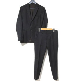 【中古】美品 HUGO BOSS ヒューゴボス エクストラスリムフィット テーラードジャケット+スラックスパンツ スーツ 44 ダークブラウン メンズ Luxs ブランド古着のリュクス