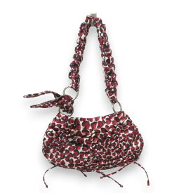 【中古】良品 PRADA プラダ ICONIC HEART PRINT SILK SATIN SHOULDER EVENING シルクサテン イブニングバッグ ショルダーバッグ レッド系 レディース Luxs ブランド古着のリュクス