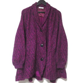 【中古】美品 Christian Dior クリスチャンディオール ヴィンテージ シングル オーバーサイズ ニットカーディガン M パープル ブラック レディース Luxs ブランド古着のリュクス