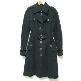 【中古】 BURBERRY BLUE LABEL バーバリーブルーレーベル チェック柄ライナー付き シングル トレンチコート サイズ40 ブラック レディース Luxs ブランド古着のリュクス