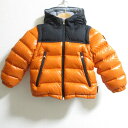 【中古】美品 MONCLER モンクレール DUC 2way ダウンジャケット ダウンベスト サイズ3anni 100cm オレンジ ブラック キッズ Luxs ブランド古着のリュクス