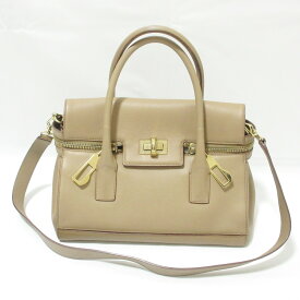 【中古】良品 Max Mara マックスマーラ マルゴー レザー ターンロック フラップ 2WAY ハンドバッグ ショルダーバッグ キャメル レディース Luxs ブランド古着のリュクス