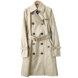 【中古】良品 BURBERRY BLUE LABEL バーバリーブルーレーベル チェック柄ライナー付き トレンチコート 40 ベージュ レディース Luxs ブランド古着のリュクス