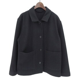 【中古】美品 23AW MARGARET HOWELL マーガレットハウエル SOFT WOOL TWILL ソフトウールツイル ジャケット 578-3220003 サイズ2 ブラック レディース Luxs ブランド古着のリュクス