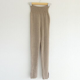 【中古】美品 FUMIKA UCHIDA フミカウチダ カシミヤ100％ スリット ニットイージーパンツ FU-G-KT006 サイズM キャメル レディース Luxs ブランド古着のリュクス