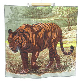【中古】美品 HERMES エルメス カレ90 TIGRE DU BENGALE ベンガルの虎 スカーフ マルチカラー レディース Luxs ブランド古着のリュクス