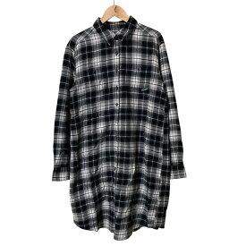 【中古】美品 Mademoiselle NON NON マドモアゼルノンノン PAPASパパス チェック シャツワンピース 38 ブラック レディース Luxs ブランド古着のリュクス