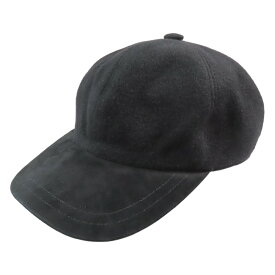 【クーポン+P2倍 1/9〜1/16】【中古】良品 Berluti ベルルッティ カシミヤ100％ キャップ レザーロゴパッチ スクリット裏地 カリグラフィ 帽子 RM ブラック メンズ Luxs ブランド古着のリュクス