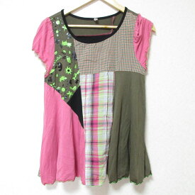 【クーポン+P2倍 1/24〜1/29】【中古】美品 OLLEBOREBLA ALBEROBELLO オレボレブラ アルベロベロ ストレッチ パッチワーク フレア カットソー マルチカラー レディース Luxs ブランド古着のリュクス
