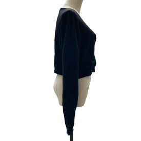 【中古】良品 SPORTMAX CODE スポーツマックスコード リボン ショート ニットカーディガン サイズL ブラック レディース Luxs ブランド古着のリュクス