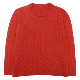 【中古】美品 FENDI フェンディ カシミア混 ケーブル編み ニットセーター サイズ52 レッド メンズ Luxs ブランド古着のリュクス