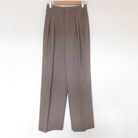 【クーポン+P2倍 1/9〜1/16】【中古】美品 Sov. ソブ ダブルスタンダードクロージング ストレッチ イージー タックパンツ スラックス 36 ブラウン レディース Luxs ブランド古着のリュクス