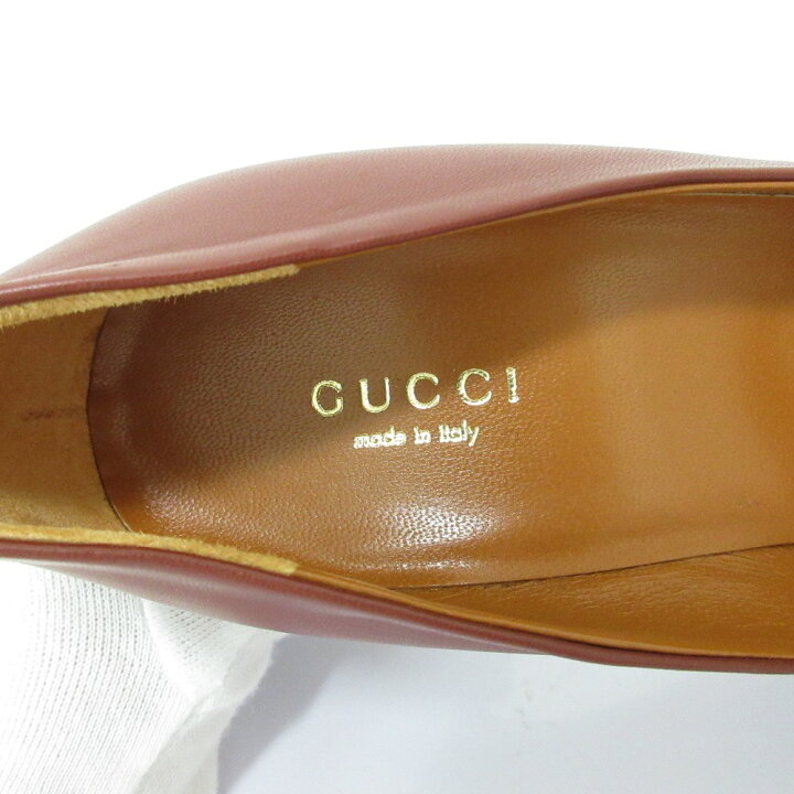 楽天市場】【中古】新品同様 GUCCI グッチ レザー ハイヒール ラウンド  