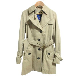 【中古】良品 BURBERRY BLUE LABEL バーバリーブルーレーベル ノバチェックライナー ウエストベルト付き トレンチコート 34 ベージュ レディース Luxs ブランド古着のリュクス