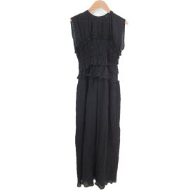 【中古】未使用 25SS NATURAL BEAUTY BASIC ナチュラルビューティーベーシック ノースリーブ シアーチェックシャーリングワンピース M ブラック レディース Luxs ブランド古着のリュクス