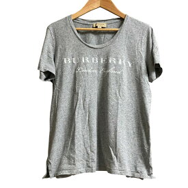 【中古】美品 BURBERRY LONDON バーバリー ロゴプリント ショートスリーブ Tシャツ カットソー S グレー レディース Luxs ブランド古着のリュクス