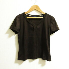 【中古】美品 BURBERRY LONDON バーバリーロンドン コットン リブカットソー サイズ1 ブラウン レディース Luxs ブランド古着のリュクス