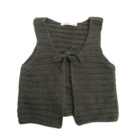 【中古】 BONPOINT ボンポワン ベスト ノースリーブ ニット セーター ウール 4歳 グレー キッズ Luxs ブランド古着のリュクス