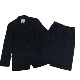【中古】美品 BURBERRY’S バーバリー 2B シングル ジャケット スカート スーツ セットアップ 9 ネイビー レディース Luxs ブランド古着のリュクス