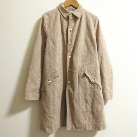 【クーポン+P2倍 1/9〜1/16】【中古】良品 R by 45rpm アールバイフォーティファイブアールピーエム コットンツイード ステンカラーコート サイズ2 ピンクブラウン系 レディース Luxs ブランド古着のリュクス